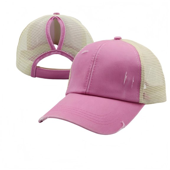 Womens Pony Hat High Ponytail Baseball Cap Girls Messy Bun Caps Camouflage Trucker Adjustable Dad Hat