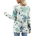 thumbnail image 3 of cocolona Womens Long Sleeve Shirts Asymmetrical Neck Button Tops Dressy Casual Floral Print Blouses Fall Clothes, 3 of 7