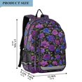 thumbnail image 2 of FORMRS Kids Backpack for School Unisex 17" Casual Bookbag Travel Daypack with Compartment Pockets, Violet Blooms Pattern, 2 of 7