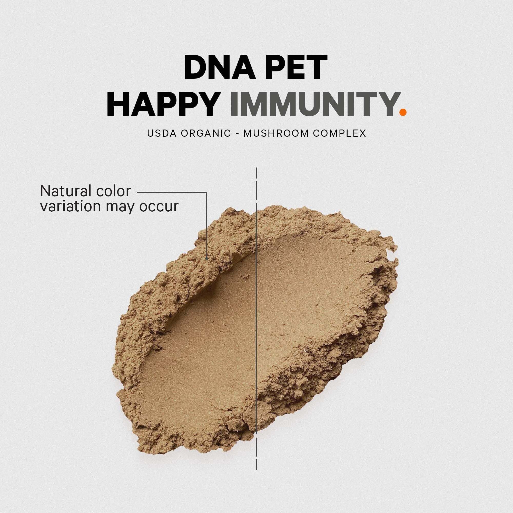 DNA PET Happy Immune Support USDA Certified Organic Mushroom Powder for Dogs, Immune Support Mix, 3.5 oz