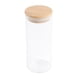 thumbnail image 1 of Frasco de vidrio transparente de 380 ml, recipiente hermético para almacenar alimentos, para té, café, azúcar, sal (6,5 x 15 cm, con tapa de bambú), 1 of 8