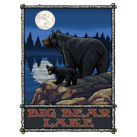 Big Bear Lake California Bear Lake Moon Forest Giclee Art Print Poster by Paul A. Lanquist (9