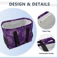 thumbnail image 4 of Reusable Grocery Bags with Handle Side Pocket Waterproof Shopping Portable Tote Purple Rose Line Art, 4 of 8