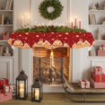 thumbnail image 6 of Christmas Red Fireplace Mantle Scarf, Winter Xmas House Star Candy Snowflake Mantel Cover Table Runner for Home Living Room Door Window, Indoor Outdoor Holiday Party Decor 17" x 60", 6 of 8