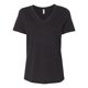 thumbnail image 2 of Camiseta con cuello en V Bella + Lienzo CVC de brezo relajado para mujer Negro Heather M 6405CVC, 2 of 5