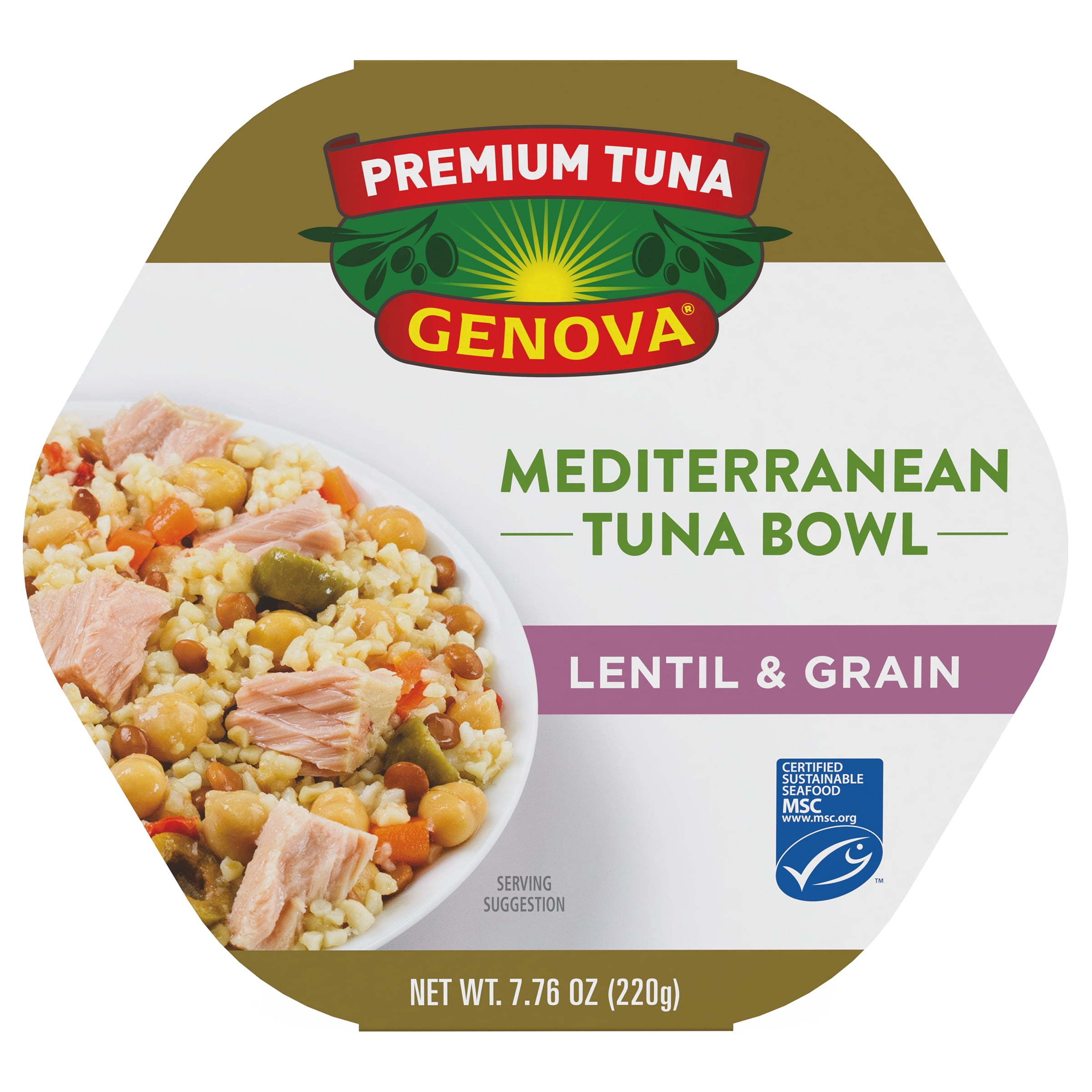 (6 pack) Genova Premium Tuna Mediterranean Lentil & Grain Salad Bowl 7.76 oz.