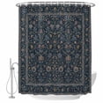 thumbnail image 2 of Dense Floral Fields Shower Curtain with Hooks, Rustic Navy Blue Blossom Vines Floral Borders Water Repellent Shower Curtains for Bathroom Decor Sturdy Shower Curtain, Machine Washable 48x72 Inch, 2 of 9