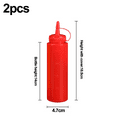 thumbnail image 3 of Juego de 2 dispensadores de alimentos transparentes y duraderos, sin fugas, botella exprimible, accesorio de plancha con tapa para salsas, aceite y condimentos, 3 of 6