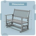 thumbnail image 3 of Costway Patio Glider Loveseat Chair Swing Rocking Bench with Slatted Seat & Curved Backrest Gray, 3 of 9