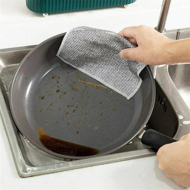 ZHAGHMIN Non-Scratch Wire Dishcloth Multipurpose Wire Dishwashing Rags  Reusable Wire Cleaning Cloth Wire Dish Towels for Kitchen Sinks Pots Pans E  