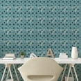thumbnail image 2 of Ambesonne, Geometric Peel & Stick Wallpaper for Home, Abstract Modern Dot Spot, 13"x36", Cadet Blue and Burgundy, 2 of 5