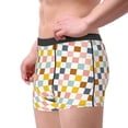 thumbnail image 4 of Balery Colorful Checkered 1 Men's Boxer Briefs, Soft and Breathable Cotton Underwear with nylon Waistband-Medium, 4 of 9