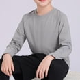 thumbnail image 5 of Boys Sporty T-Shirts Quick Dry Lightweight Breathable Pullover Crew Neck Long Sleeve Print Training Tops (3-4 Years, Gray), 5 of 5