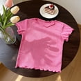 thumbnail image 4 of WhouRiu Girls Solid Color Basic Tees Kids Short Sleeve Crew Neck Tshirt Comfortable Cute Casual Summer T Shirts,9-10 Years, 4 of 6