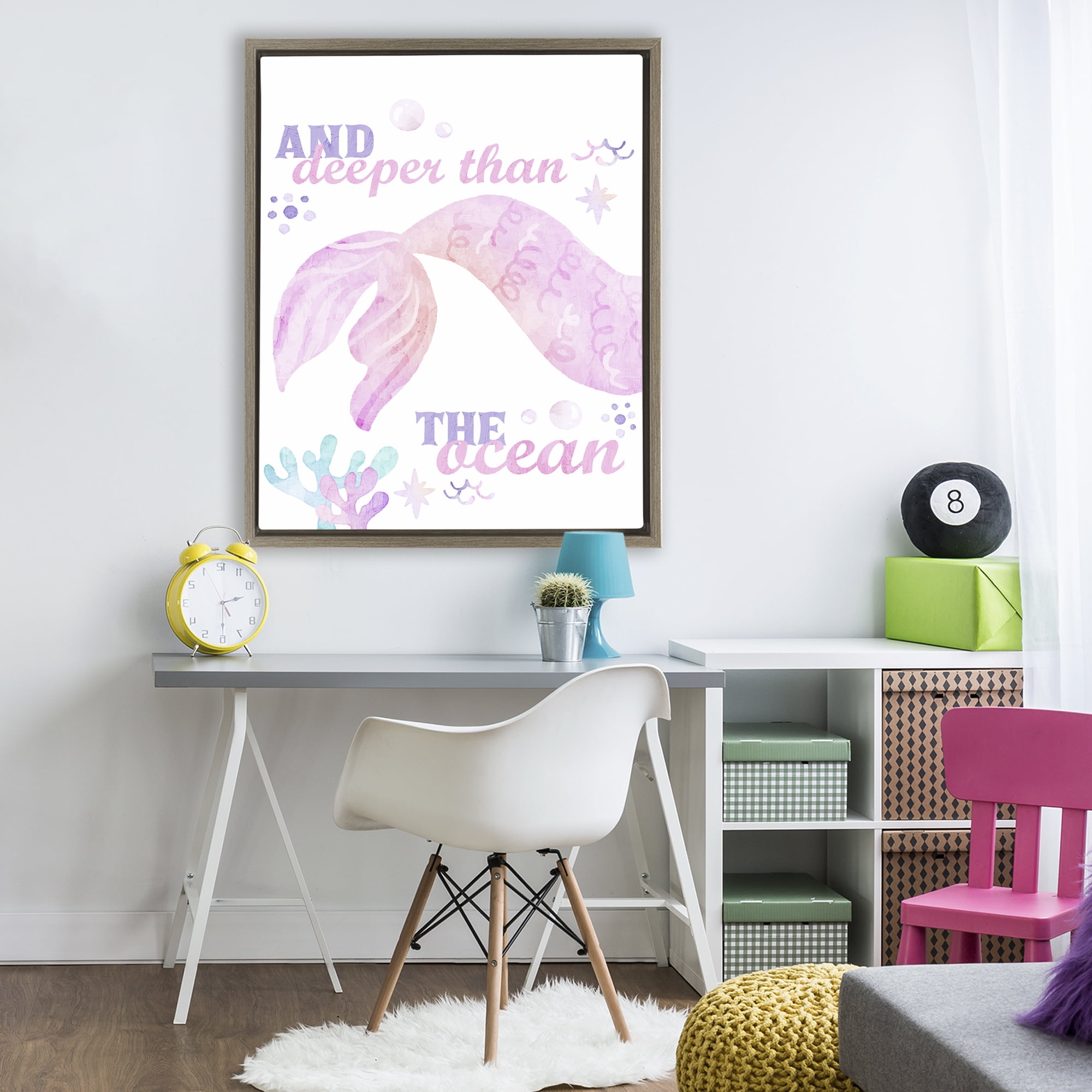 Deeper Than The Ocean Brown Framed Floater Canvas Wall Art, design by Kim Allen