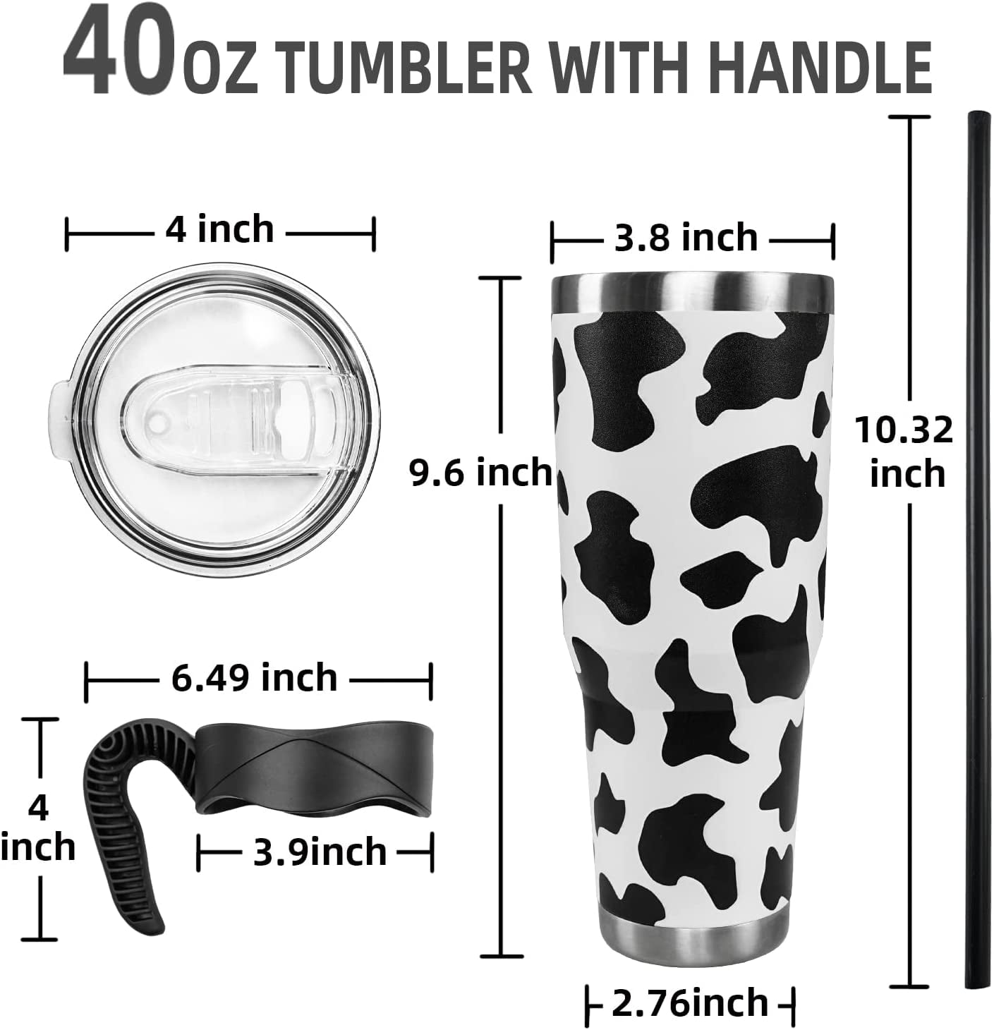 CRYO MUG 40 oz Insulated Tumbler with Lid and Straws, (Cow Print) Stainless  Steel BPA Free Vacuum Insulated Travel Coffee Mug with Lid, Cleaning Brush  and Protective Silicone Boot - Yahoo Shopping