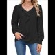 thumbnail image 1 of Blusa Informal Elegante para Mujer, de Larga, con Cuello en V y Volantes, para el Trabajo, 2025 Negro XL, 1 of 10
