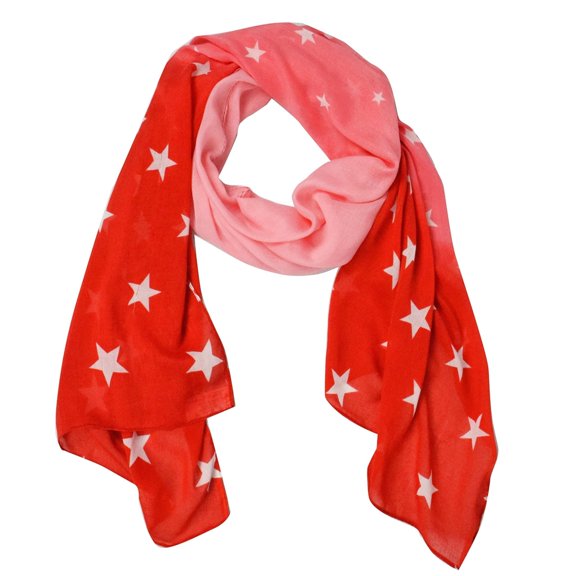 Exclusive Womens Vibrant Patriotic Fading Star Print Light Scarf