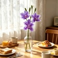 thumbnail image 6 of Doghiosgha 1 Pc Artificial Cymbidium Flowers, Faux Orchid Spray, Single Flower Stems for Wedding Home Garden Party Table Decor, 7.87x21.65 Inch, Purple, 6 of 6