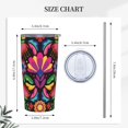 thumbnail image 5 of Kll Colorful Floral Embroidery Mexican Stainless Steel Vacuum Insulated Coffee Cup 20 Oz Insulated Travel Mug Water Cup With Leak-Proof Straw Lid & Flip Lid,1 Metal Straws,1 Cleaning Brush, 5 of 8