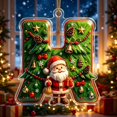 thumbnail image 3 of BSJJY Acrylic Letter H Christmas Ornament, Personalized Name Initial Tree Pendant, 3.15x2.36in, Festive Home Decor for Holiday Dinner, 3 of 6