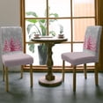 thumbnail image 5 of Chair Covers for Dining Room Set of 6,Watercolor Pink Christmas Tree Stretch Seat Protector Removable Washable Chairs Slipcovers for Kitchen Banquet Wedding Hotel,Snowflake on Gray, 5 of 6
