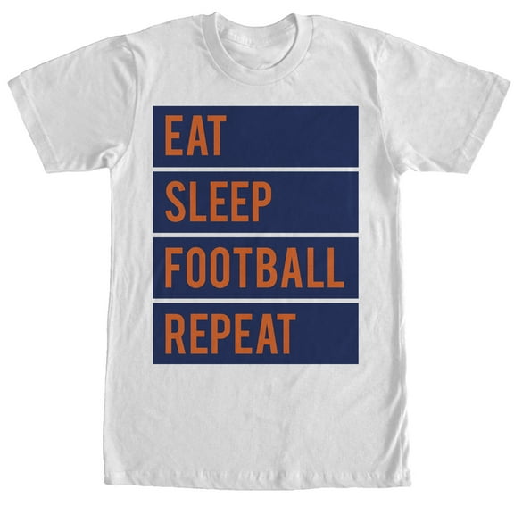 Men's CHIN UP Eat Sleep Football Repeat  Graphic Tee White 2X Large