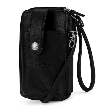 MUNDI Jacqui Vegan Leather RFID Womens Crossbody Cell Phone Purse Holder (Best Mobile Cryptocurrency Wallet)