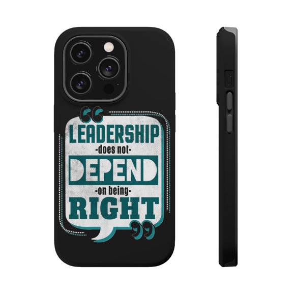 DistinctInk MagSafe Tough Case for Apple iPhone 15 Pro (6.1" Screen) - Leadership Dose Not Depend Right - Lightweight Grip