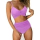 thumbnail image 1 of Trajes de baño de dos piezas con estampado floral y tanga de cintura alta y entrecruzado para mujer$Trajes de baño de dos piezas con estampado floral y tanga de cintura alta y entrecruzado, 1 of 8