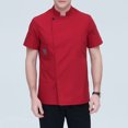 thumbnail image 2 of Chaqueta de chef de manga corta unisex Chef Apparel - rojo SG Sunnimix Chaqueta de chef para hombre, 2 of 8