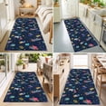 thumbnail image 4 of Hallway Runner Rug 2'x6', Navy Blue Space Kitchen Runner Rugs Non-Slip Carpet Mats, Rocket Planet Star Colorful Bedside Rugs Runners Washable Floor Carpet for Bathroom Laundry Room, 4 of 8