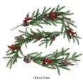 thumbnail image 3 of Fmbmuo 6.4ft Artificial Christmas Hanging Vines with Red Berries and Pine Cones Decorations - Norfolk Pine Greenery Garland for Home Decor, 3 of 5