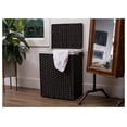 thumbnail image 6 of Drevy Single Laundry Hamper with Lid - Brown - Liner Bag - Hand Woven - Small Collapsible Hampers - Foldable Bin - Synthetic PE Rattan - Hand Woven - Clothes Basket, 6 of 8