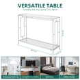 thumbnail image 6 of Zimtown Modern Glass Entryway Console Sofa Table with Shelves, Living Room Side Table for Hallway Bedroom Office, Sturdy Metal Frame, Square Pattern, 6 of 8