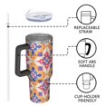thumbnail image 4 of Modern 40oz Tumbler– Stainless Steel Insulated Tumbler with Handle and Straw, Large Capacity Travel Cup for Hot & Cold Drinks, 4 of 7
