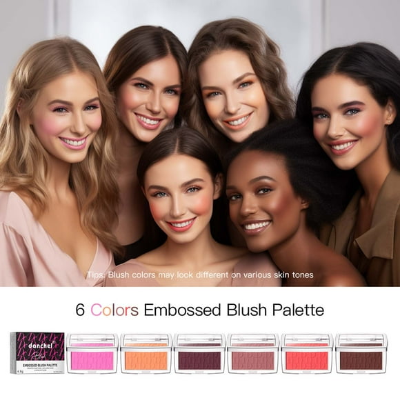 Rubor En Polvo onlyliua Liquidación Six Color Relief Natural Mate 4,6 G