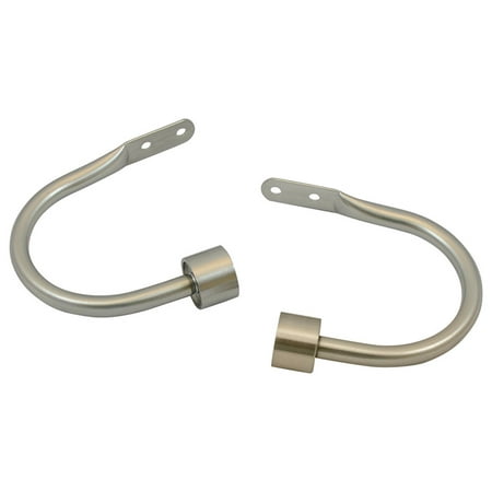 Urbanest Manhattan Metal Curtain Holdbacks Brushed Steel Set Of 2
