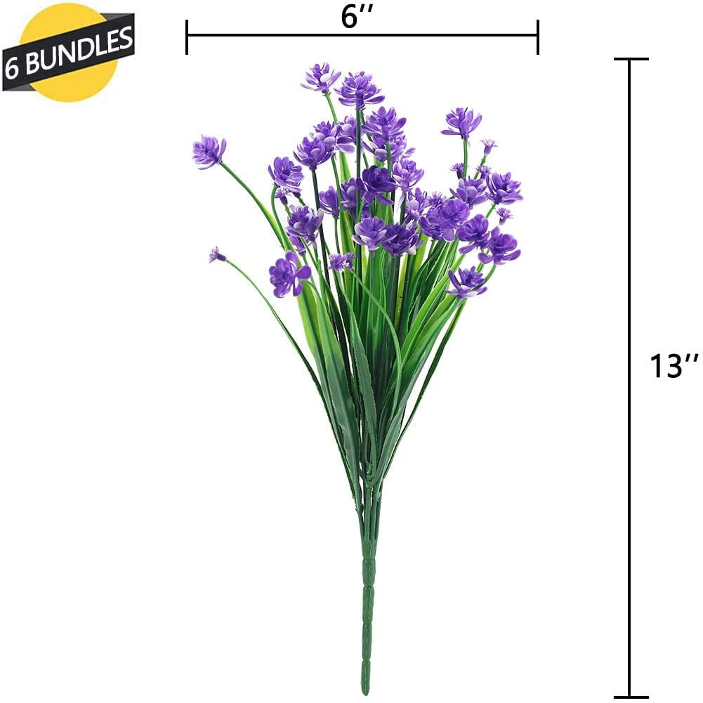24 Bundles Artificial Flowers Lotus Outdoor Fake Flowers for Decoration UV Resistant No Fade Faux Plastic Plants Garden Porch Window Box Décor (Orchid)