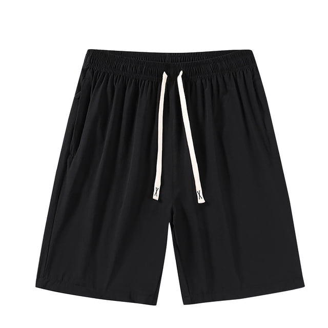 AherBiu Plus Size Men's Shorts Elastic Waist Drawstring Classic Loose Fitted Shorts Causal Athletic Shorts
