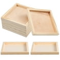 thumbnail image 2 of 6 Pcs Wooden Trays Hexahedral Painting Special Storing Blocks Puzzle Trays Wood Panel Boards Kids Toys Arts Craft Supplies Beige, 2 of 8