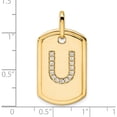 thumbnail image 2 of 14K Yellow Gold Diamond Initial U Dog Tag Charm (Width 17.76) - Jbsp, 2 of 5