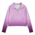 thumbnail image 4 of SGFCWSX Girls Fleece Pullover Gradient Zipper Sweatshirt Kids Thermal Sweatshirts Pink Size 7 Years, 4 of 5