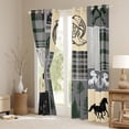 thumbnail image 3 of YST Horse Blackout Curtains For Kids Bedroom, Western Cowboys Horseshoe Curtains & Drapes Vintage Riding Boots Curtains, Adventure Rustic Farmhouse Animal Window Curtains, 52"Wx84"L 2 Panels, 3 of 5
