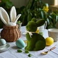 thumbnail image 4 of Easter Bunny, Easter Decorations, Easter Flocked Bunnies Figurine, Easter Spring Decoration Rabbit Set, Spring Tables Bunnies Decoration, Easter Decorating Bunnies for Home Office Party Supplies, 4 of 4