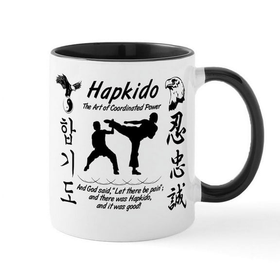 CafePress - Hapkido Shirt Trim White Mugs - 11 oz Ceramic Mug - Novelty Coffee Tea Cup