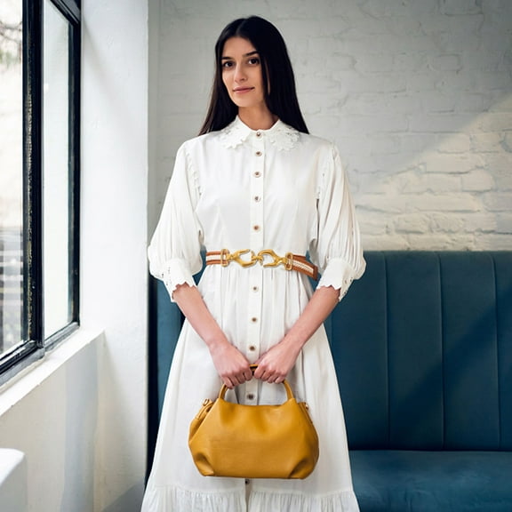 WASHWEPE 1Pack Metal Toggle Buckle Rectangular Golden for Coat and Jacket Fastening Needs