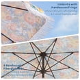 thumbnail image 3 of 9FT Outdoor Market Umbrella with Crank Handle, Push-Button Tilt, 8 Fiberglass Ribs, Sturdy 1.5" Steel Pole, Tassel Fringe for Patio, Pool, and Garden, 3 of 10