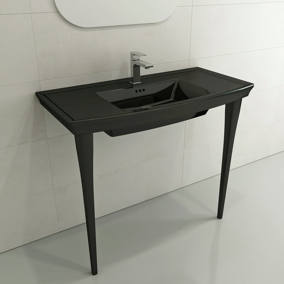 BOCCHI 1168-005-0127 Lavita onsole Sink Fireclay 40 in. 3-Hole with Overflow