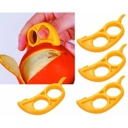 4 pack Orange Citrus Peeler - EZpeel Brand 2 Hole Style